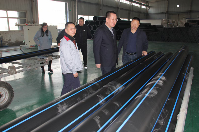 新疆天業(yè)集團(tuán)公司董事長(zhǎng)李河、譚新民等人蒞臨陜西甘霖實(shí)業(yè)公司考察指導(dǎo)工作